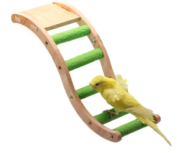 Wooden Ladder Play Platform for Pet Birds Interactive Toy