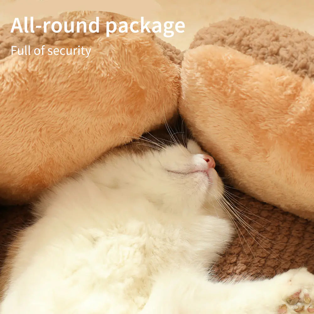 Flower-Shaped Soft Cat Bed for Small Dogs and Cats
