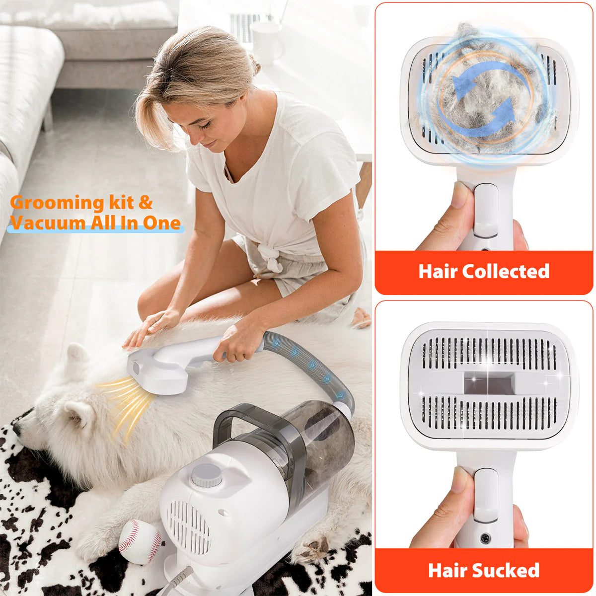 All-in-One Suction and Scissors Machine for Effortless Fur Care