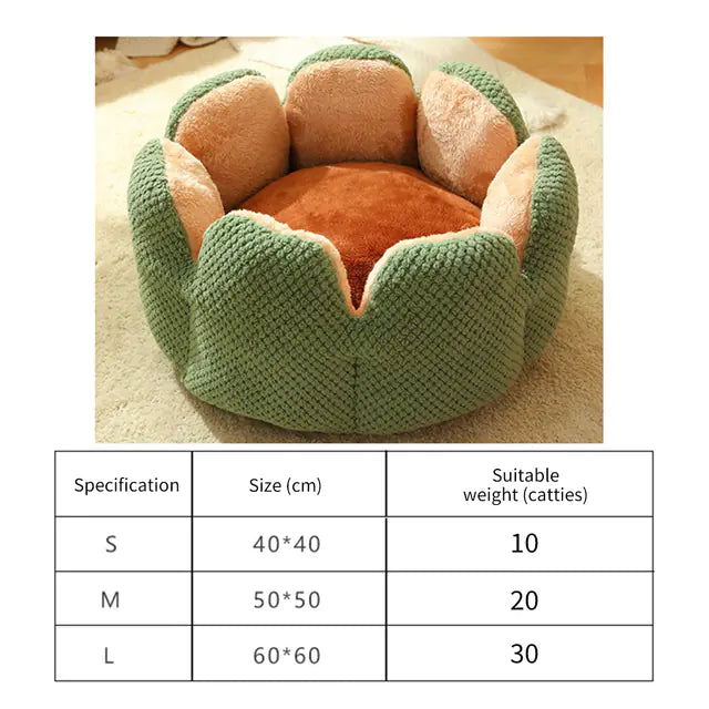 Flower-Shaped Soft Cat Bed for Small Dogs and Cats