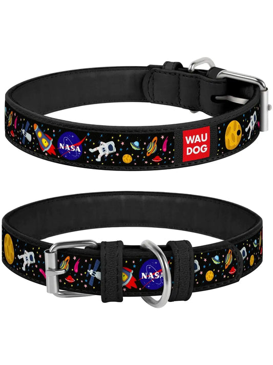NASA Leather Dog Collar for X-Small Dogs