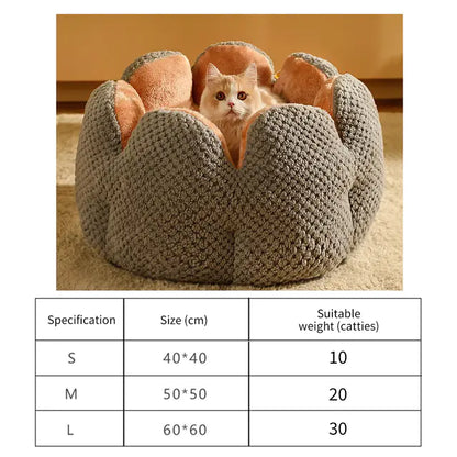 Flower-Shaped Soft Cat Bed for Small Dogs and Cats