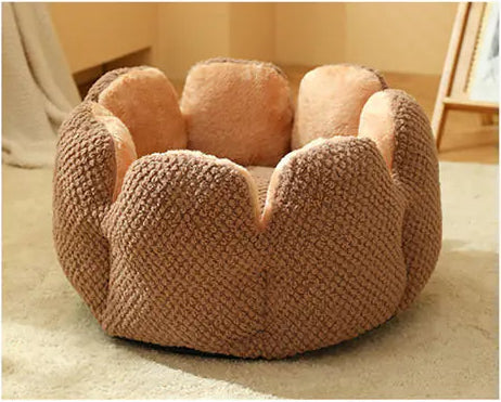 Flower-Shaped Soft Cat Bed for Small Dogs and Cats