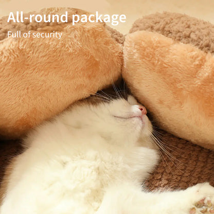 Flower-Shaped Soft Cat Bed for Small Dogs and Cats