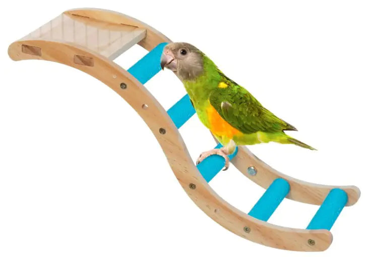 Wooden Ladder Play Platform for Pet Birds Interactive Toy