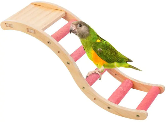 Wooden Ladder Play Platform for Pet Birds Interactive Toy