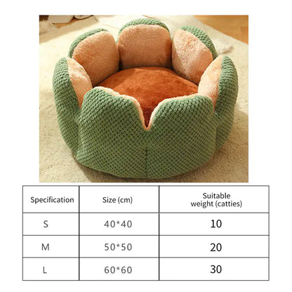 Flower-Shaped Soft Cat Bed for Small Dogs and Cats