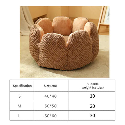 Flower-Shaped Soft Cat Bed for Small Dogs and Cats